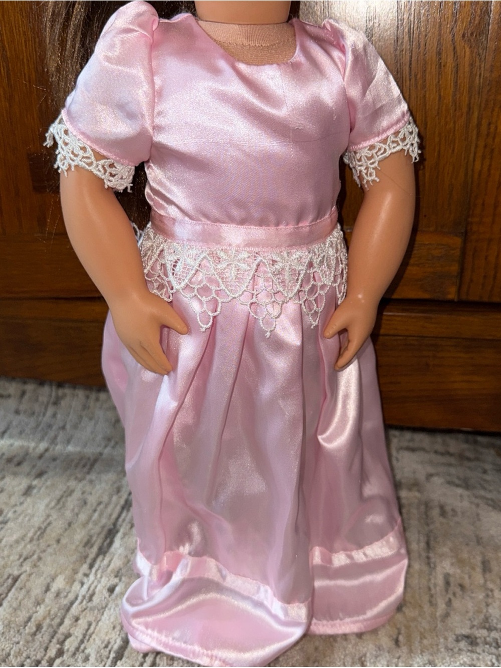 Emily rose pink satin dress and shoes 18” dolls